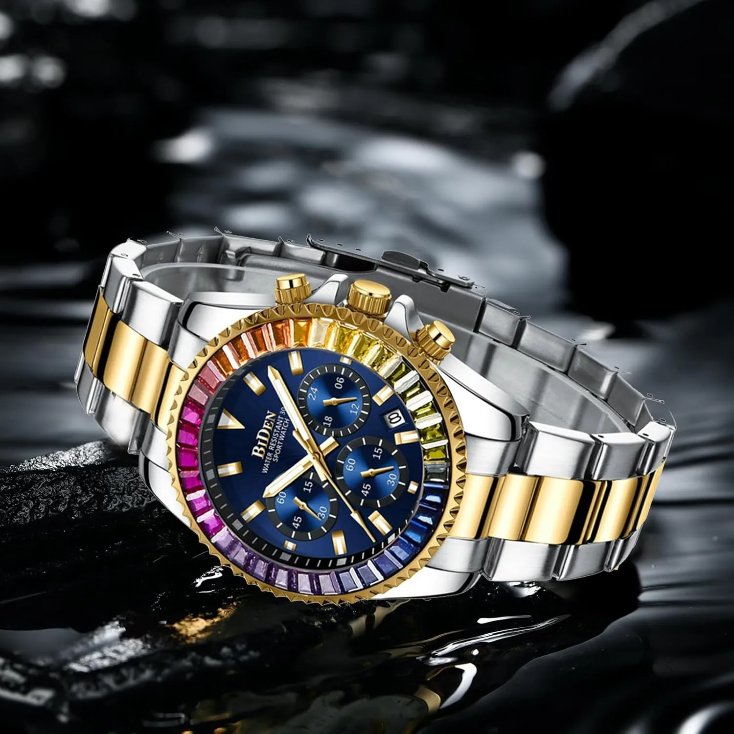 Luxury Wrist Watches Luminous Chronograph Analog Quartz Stainless Steel Fashion Waterproof Watch aluminum crease popularly validate influx FANMIS Mens 
