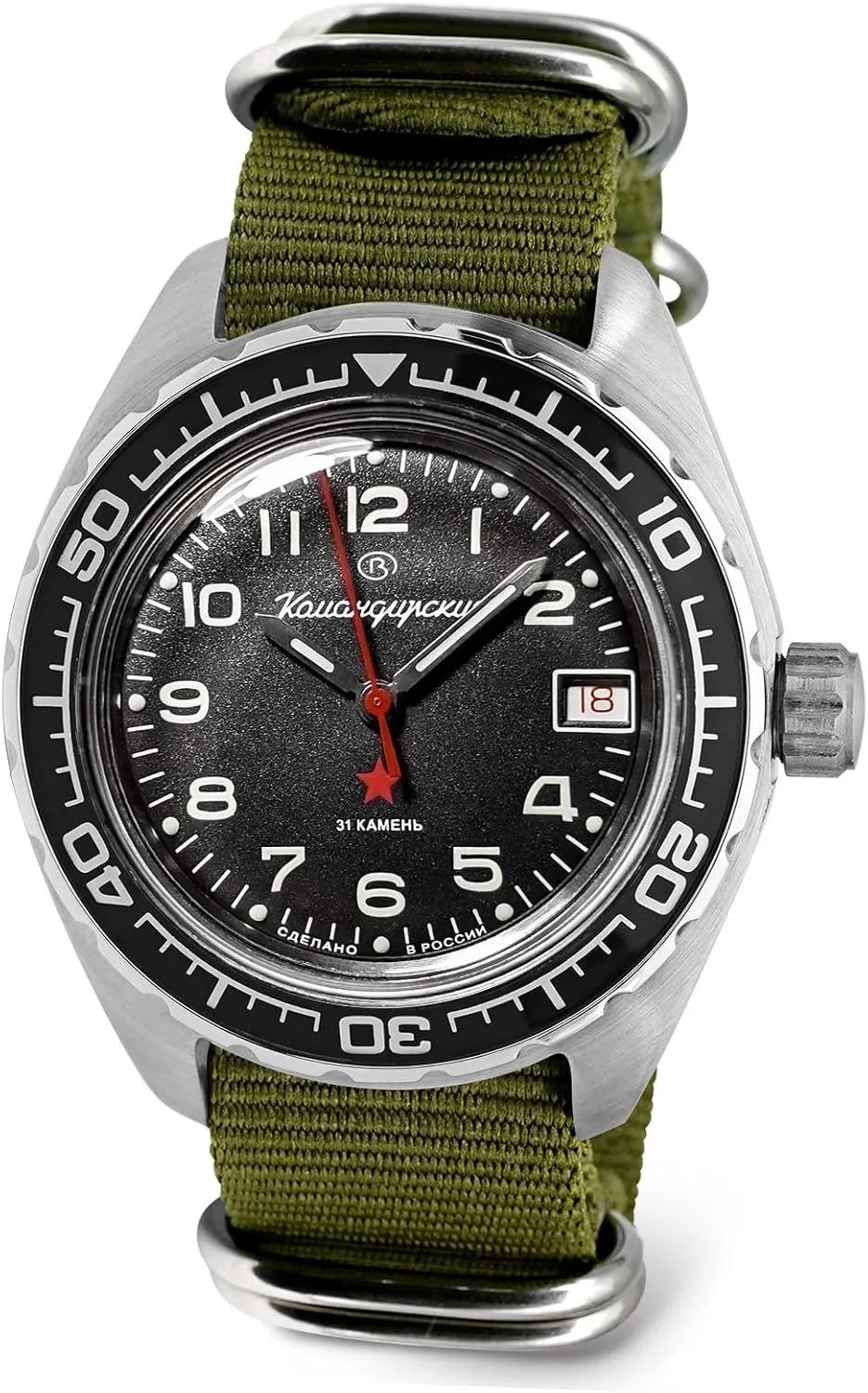 m | Fashion | Business | agriculturally Casual Men's Watches | Model 020706 VOSTOK | Komandirskie K-02 Automatic Self-Winding Russian Military Diver Wrist Watch | WR 200 