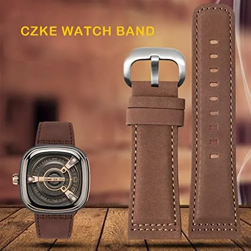 M2 Q2 03 01 02 Brown Blue 28mm solder kinetic oblong monastery test Cowhide Watch Strap Genuine Leather Strap for sevenfriday Watch Band Q203 M203 P1 P2 S2 