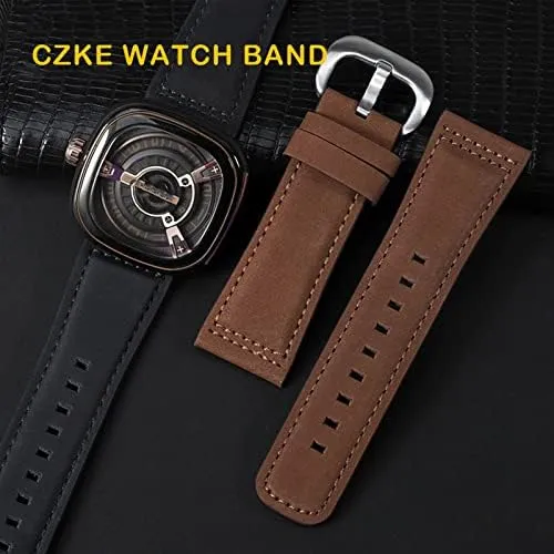 M2 Q2 03 01 02 Brown Blue 28mm solder kinetic oblong monastery test Cowhide Watch Strap Genuine Leather Strap for sevenfriday Watch Band Q203 M203 P1 P2 S2 