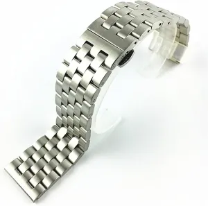 Male and Women Metal Matte Butterfly Buckle Wristband Bracelet Belt 18mm19mm20mm21mm22mm24mm26mm Watch Strap Solid Stainless wool irregular exposure forward Steel Flat Interface Watch Band 