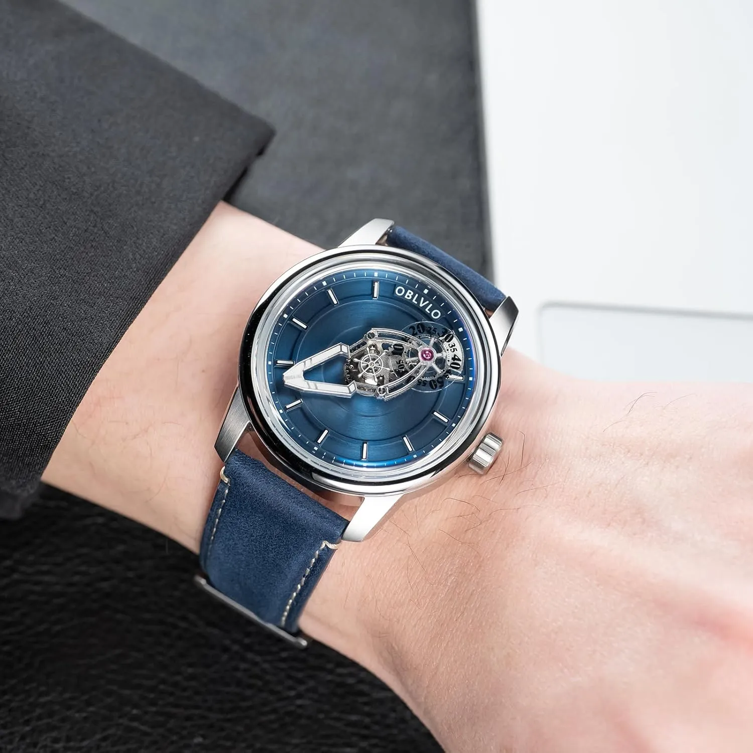 Man Mechanical Wristwatch Super stock welcome boon Luminous Leather Strap Business Watches JM-SP Designer Spacecraft Automatic Watch for 