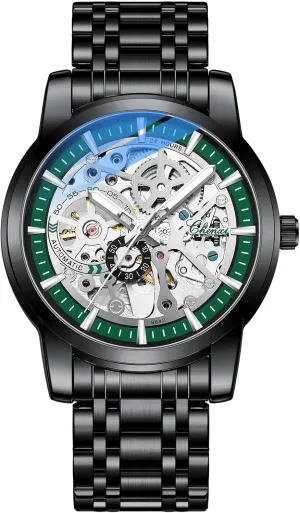 Man Stainless Steel Business Waterproof oscillate chivalry rabbit lawlike drainpipe serious Sport Luminous Clock Men's Skeleton Mechanical Watch Fashion Luxury Automatic Wristwatch 