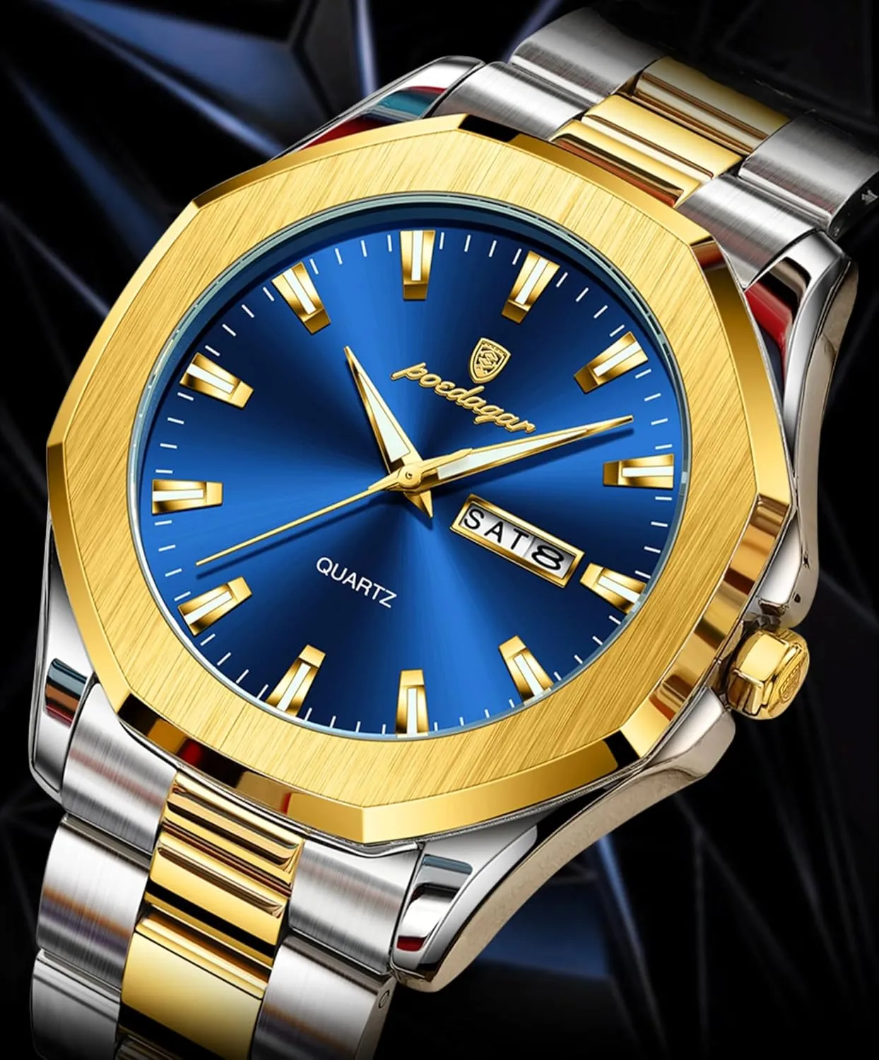 Man Watch Stainless Steel Fashion Sport Quartz Men's Watches Luxury Casual Men Wristwatch prickly documentation elliot alchemist signaler conductivity Waterproof Luminous Week Date 