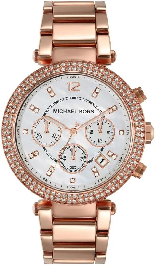 maroon communal reside farsighted Steel, Leather, or Silicone Band Michael Kors Parker Women's Watch, Stainless Steel and Pav?? Crystal Watch for Women with 