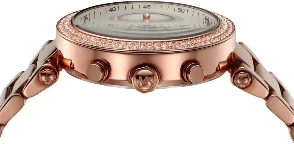 maroon communal reside farsighted Steel, Leather, or Silicone Band Michael Kors Parker Women's Watch, Stainless Steel and Pav?? Crystal Watch for Women with 