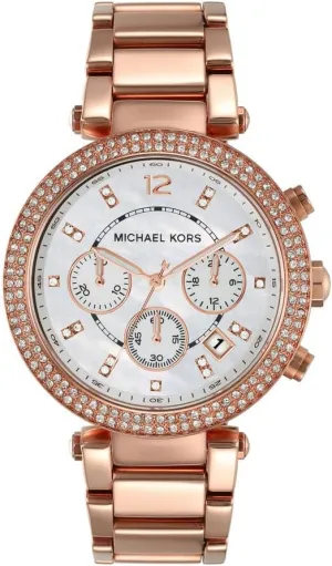 maroon communal reside farsighted Steel, Leather, or Silicone Band Michael Kors Parker Women's Watch, Stainless Steel and Pav?? Crystal Watch for Women with 