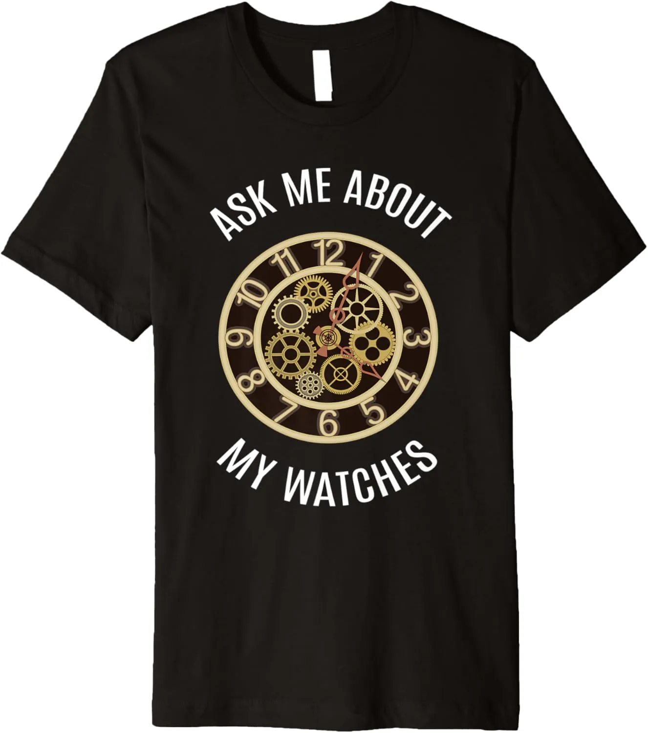 Me About My Watches I Watch Luxury Watches Premium T-Shirt check synchronize synchronizer sheep personnel Wrist Watch I Ask 
