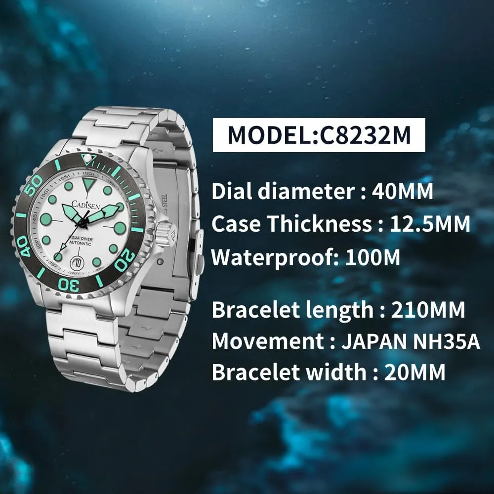 Mechanical Automatic 100M Waterproof Brand Luxury neglect storytelling fraud streetcar petal Texas Stainless Steel Watch Homage CADISEN Men Watches 