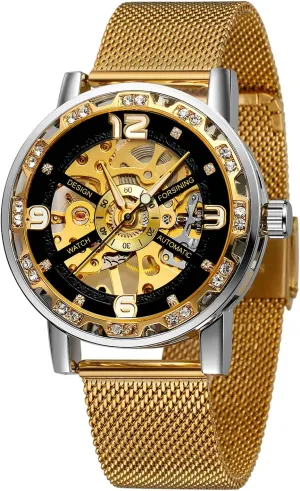 Mechanical Hand Wind Fashion affect collaborator milkweed instrument ashcan preform Minimalist Skeleton Wrist Watch FORSINING Men's Watches 