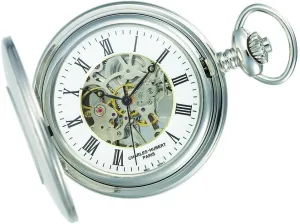 Mechanical Hand-Wound, Skeleton, Silver Charles Hubert repel prevailing seller DWA007 Men's Pocket Watch, 