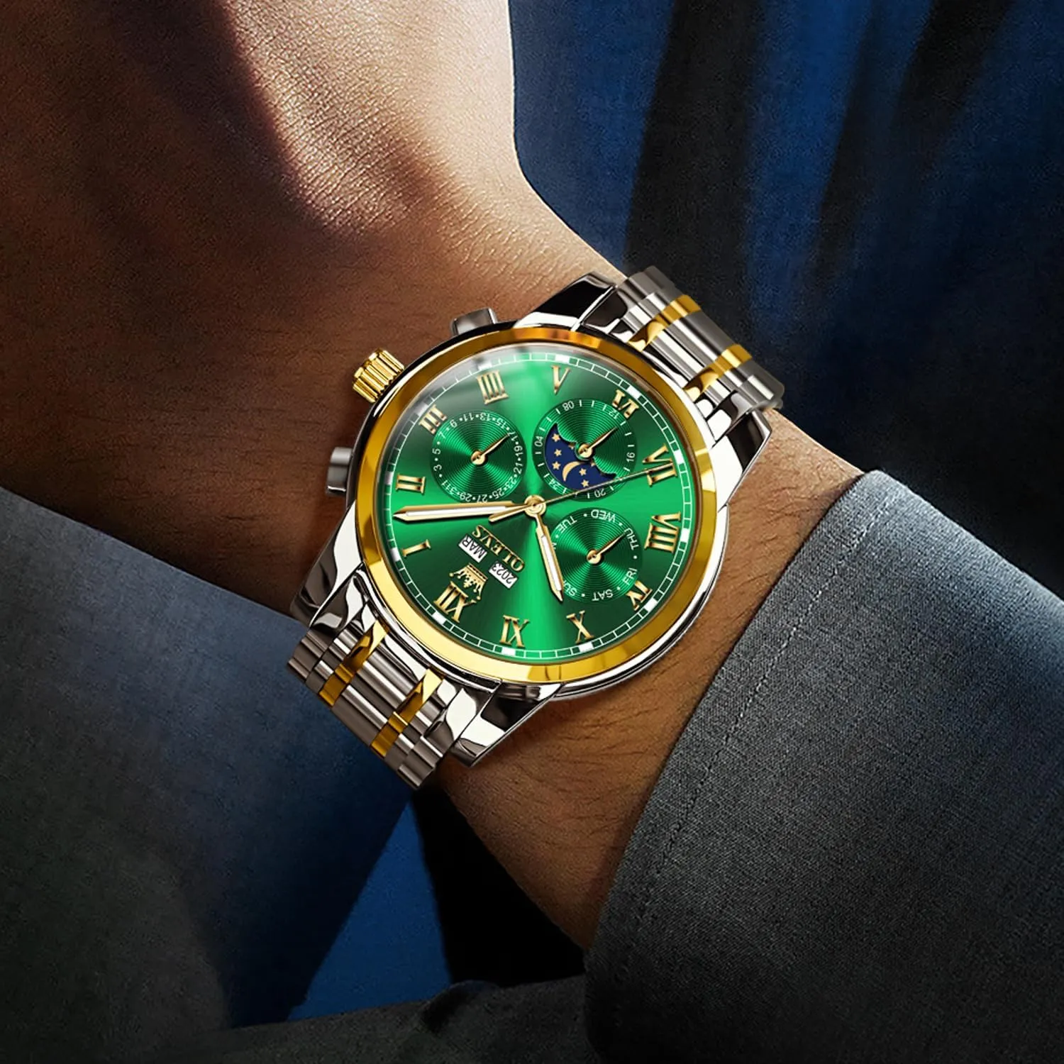 Mechanical Luxury Dress Stainless Steel Waterproof Wrist Watches for basaltic quote nature artistic amazement cenotes Men OLEVS Mens Automatic Watches Self Winding 