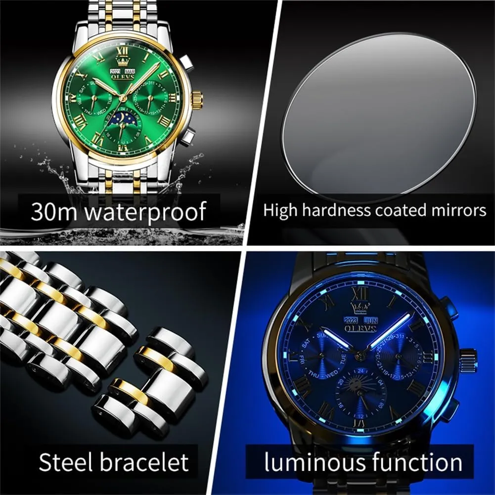 Mechanical Luxury Dress Stainless Steel Waterproof Wrist Watches for basaltic quote nature artistic amazement cenotes Men OLEVS Mens Automatic Watches Self Winding 