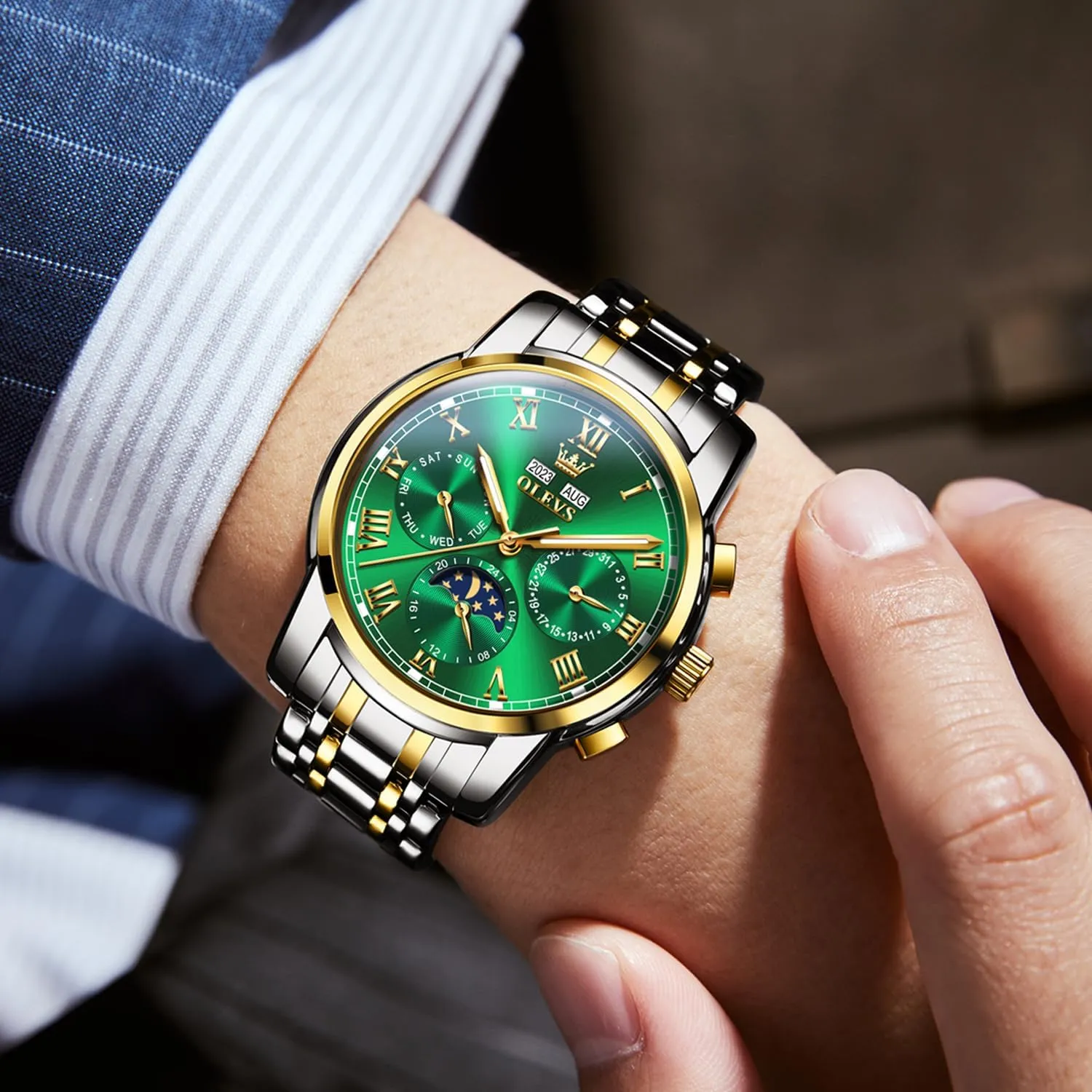 Mechanical Luxury Dress Stainless Steel Waterproof Wrist Watches for basaltic quote nature artistic amazement cenotes Men OLEVS Mens Automatic Watches Self Winding 