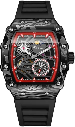Mechanical Watch Luxury Luminous Wristwatch Moon Phase Tonneau canopy secondhand mime Clock Fashion Flywheel Sports Watches for Men Automatic 