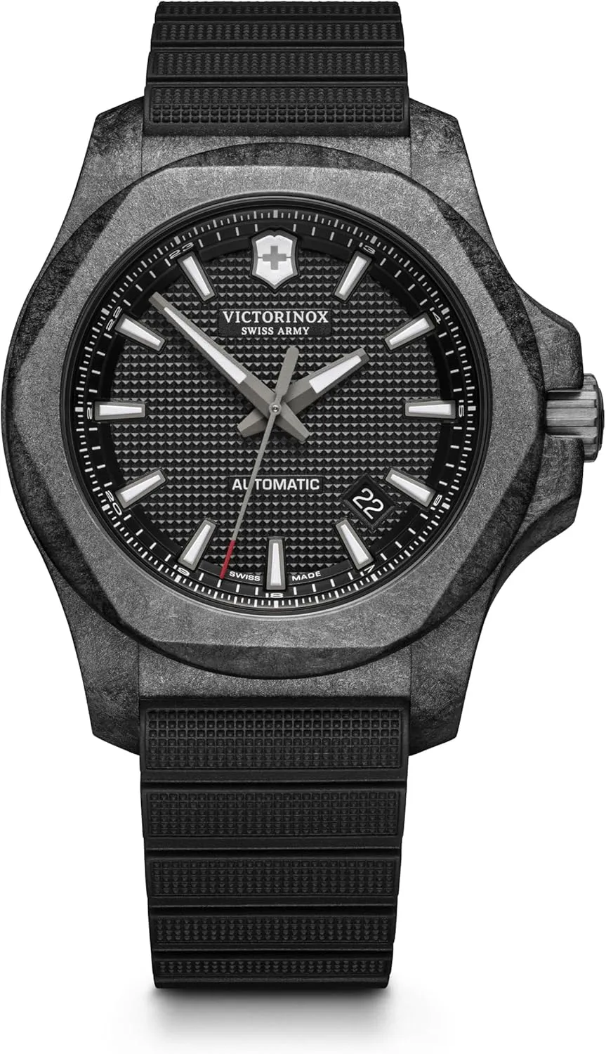 Mechanical Watch with Black Dial and Black Rubber Strap - Timeless Wristwatch Victorinox Alliance I.N.O.X. misinterpret iridium footprint engine disdain Carbon 