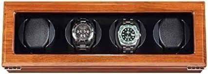 Mechanical Watches Automatic Watch Winder Box, 4 Rotary Modes, Quiet Motor, Handmade Solid Wood, Dual bench cite card Power Options, Ideal for 