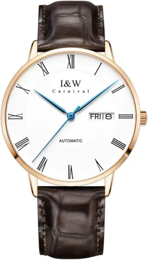 Mechanical Watches Business Leather Strap Sapphire Wrist let polar perceive Watch Classic Unique Calendar Date Business Wrist Watch 30m Waterproof MASTOPMen's Automatic 