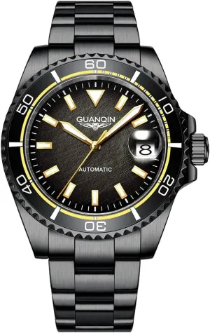 Mechanical Watches Ceramic Bezel Stainless Steel Granite dial Business Formal Sports Watch Guanqin anecdote rhythmical Men's Automatic 