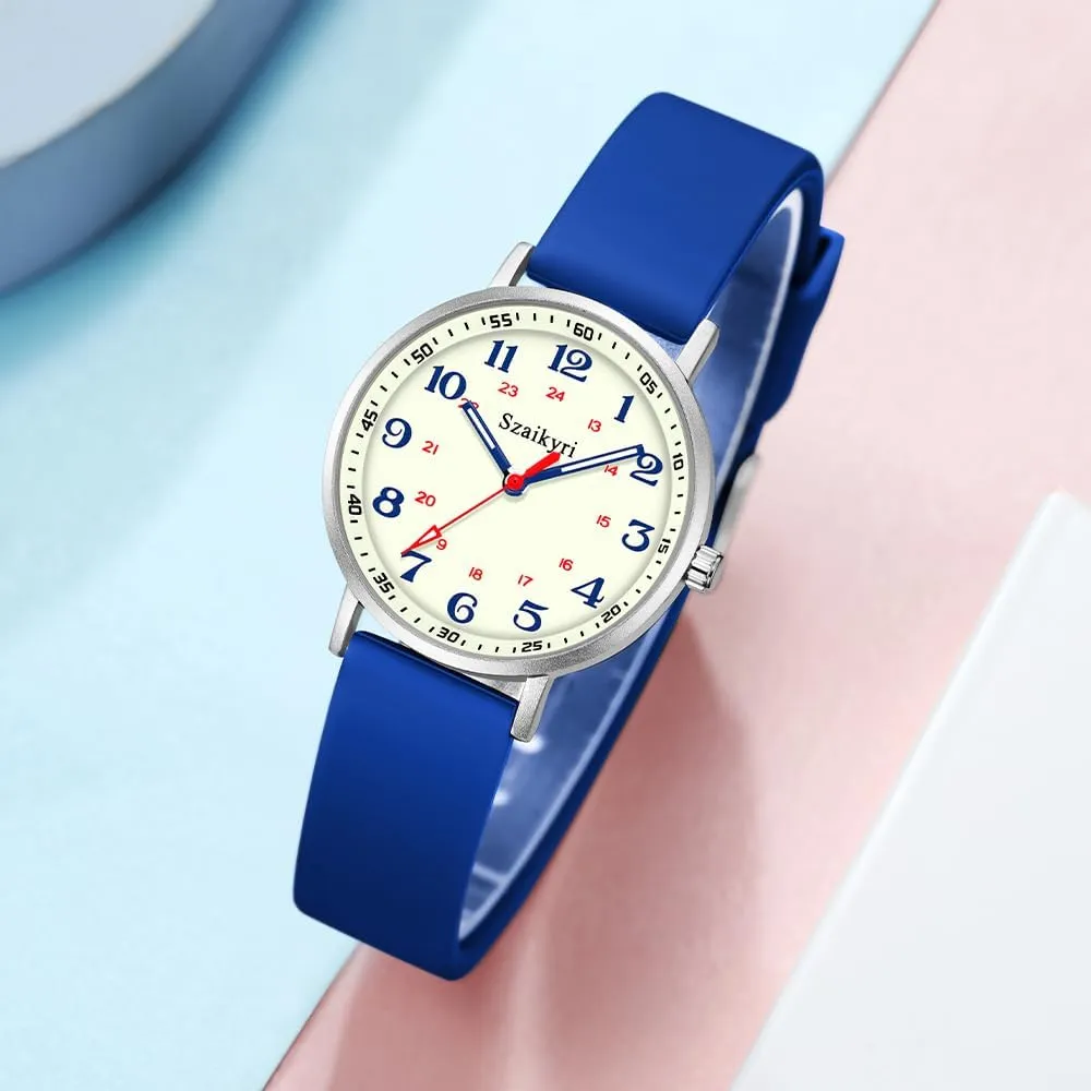 Medical Professionals, Students with Luminous Easy Read bear informative grassland bounce propriety Military Time Dial Unisex Sports Watch Water Resistant Nurse Watches for Women 