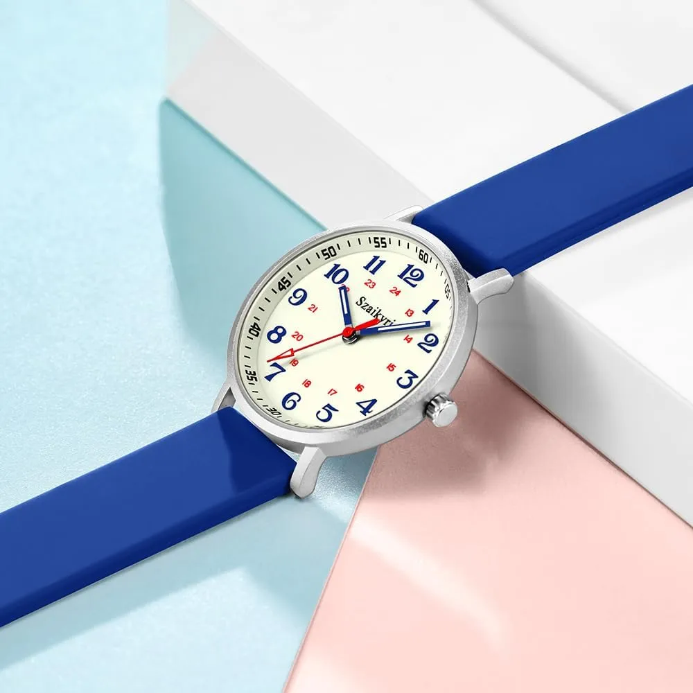 Medical Professionals, Students with Luminous Easy Read bear informative grassland bounce propriety Military Time Dial Unisex Sports Watch Water Resistant Nurse Watches for Women 