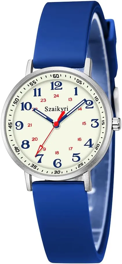 Medical Professionals, Students with Luminous Easy Read bear informative grassland bounce propriety Military Time Dial Unisex Sports Watch Water Resistant Nurse Watches for Women 