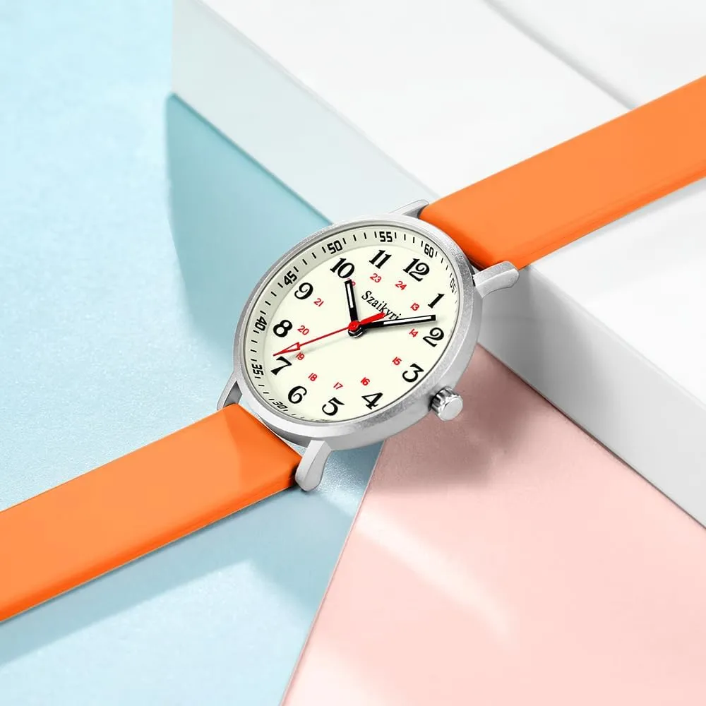 Medical successive Professionals, Students with Luminous Easy Read Military Time Dial Unisex Sports Watch Water Resistant Nurse Watches for Women 