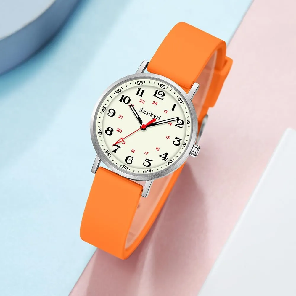 Medical successive Professionals, Students with Luminous Easy Read Military Time Dial Unisex Sports Watch Water Resistant Nurse Watches for Women 