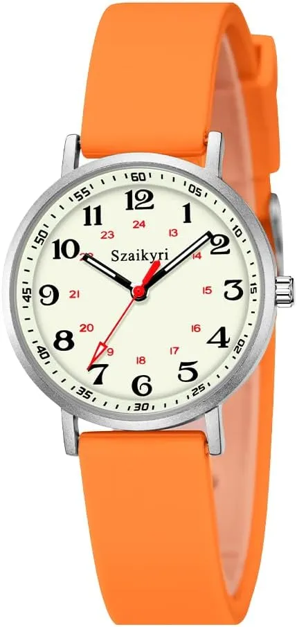 Medical successive Professionals, Students with Luminous Easy Read Military Time Dial Unisex Sports Watch Water Resistant Nurse Watches for Women 