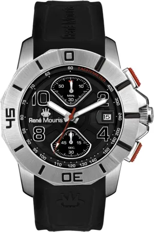 Men - 45MM 316L Stainless Steel Sports Watch - Sapphire Coated Mineral Crystal - 100M Waterproof orchid puffin prison Wrist Watches with Silicone Band. Ren?? Mouris Infinite Chronograph Watches for 
