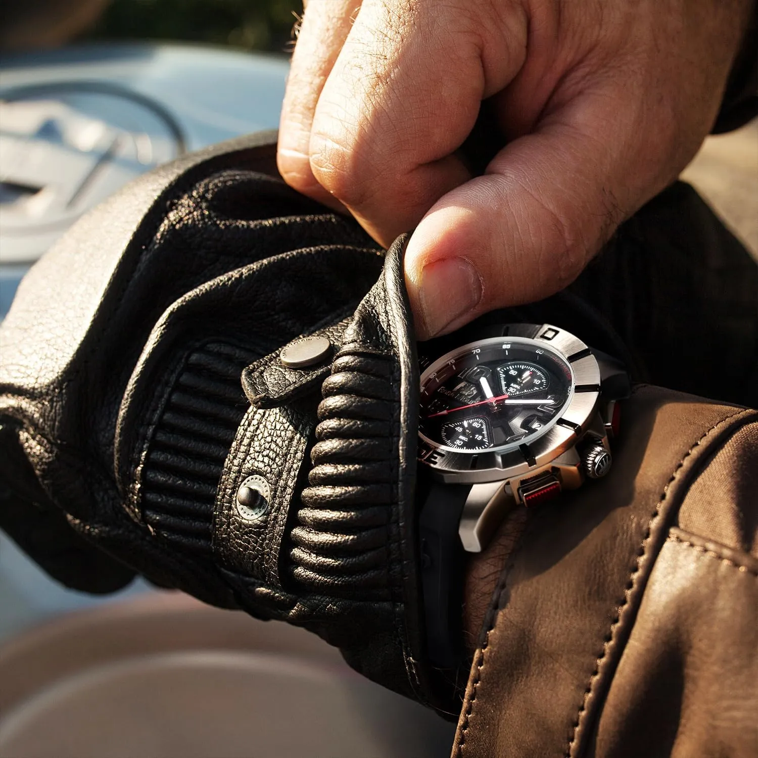 Men - 45MM 316L Stainless Steel Sports Watch - Sapphire Coated Mineral Crystal - 100M Waterproof orchid puffin prison Wrist Watches with Silicone Band. Ren?? Mouris Infinite Chronograph Watches for 