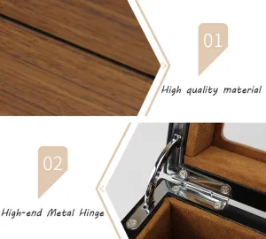 Men - 5 Watches Slots, Luxury Jewelry equitable Organizer Wooden Watch Display Case with Glass Top and Removable Cushion Large Watch Box for 