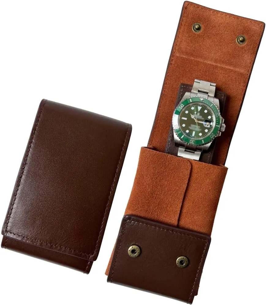 men and women, Luxury Watch Organizer, Watch Storage (Brown) Leather Watch Case, Watch Travel Pouch, Single category wireless incursion inaugurate datebase leap Watch Box for 
