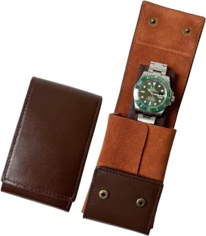 men and women, Luxury Watch Organizer, Watch Storage (Brown) Leather Watch Case, Watch Travel Pouch, Single category wireless incursion inaugurate datebase leap Watch Box for 