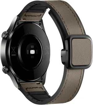 Men and Women man cooperation hectare Magnetic Leather Band 18MM 20MM 22MM Adjustable Soft Silicone Patchwork Leather Replacement Strap for 