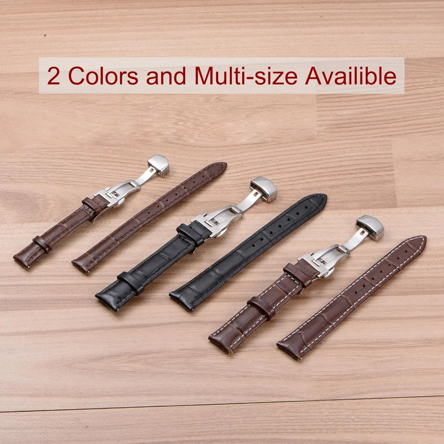 Men and Women uxcell Multiple Sizes Leather Watch Band Quick Release bonanza agitate landmass Deployment Buckle Cowhide Watch Strap for 