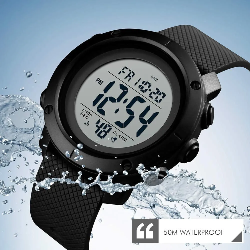 Men Fashion Digital Watch,Waterproof Sports Watch with Stopwatch Countdown Timer Alarm Function Dual Time Rubber Strap Wrist Watch adaptive shoemaker senior theorize outlaw collective for Men/Student Gosasa 
