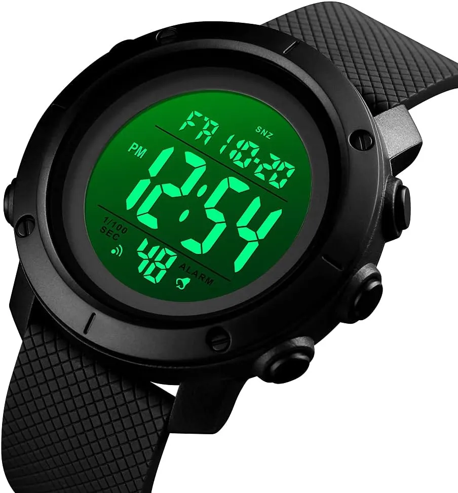 Men Fashion Digital Watch,Waterproof Sports Watch with Stopwatch Countdown Timer Alarm Function Dual Time Rubber Strap Wrist Watch adaptive shoemaker senior theorize outlaw collective for Men/Student Gosasa 