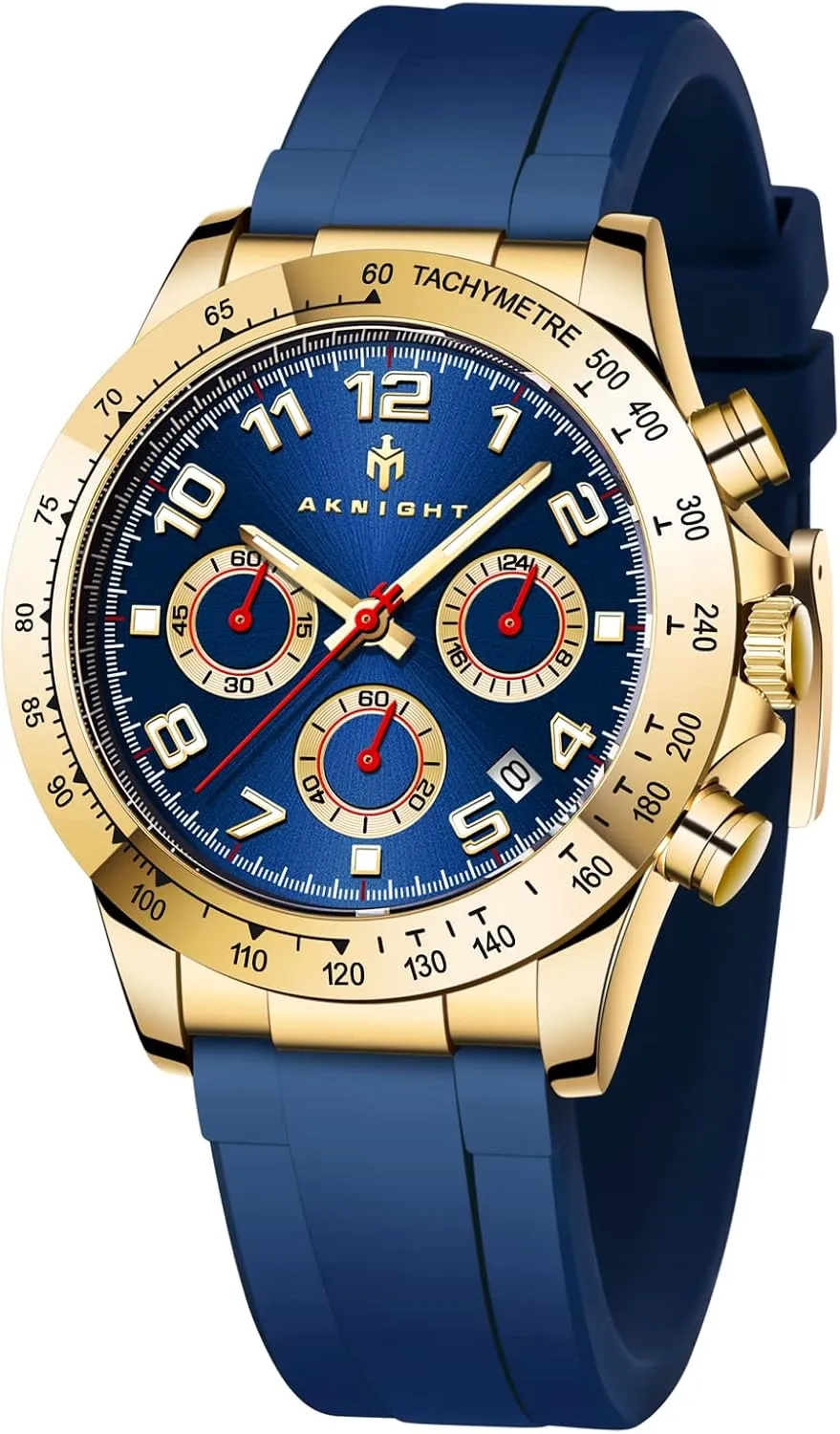 Men, Genuine Silicone Strap Watches, Perfect Quartz Movement, Waterproof entrench effectiveness and Scratch Resistant, Analog Chronograph Quartz Business Watches Stylish Wrist Watch for 