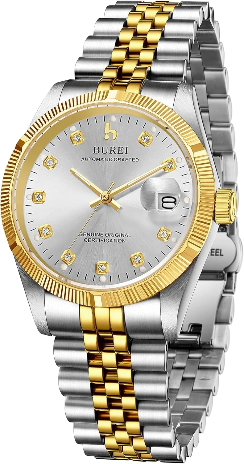 Men laureate prioritize nominate Gifts for Men BUREI Men's Automatic Watches Luxury Stainless Steels Waterproof Watches for 