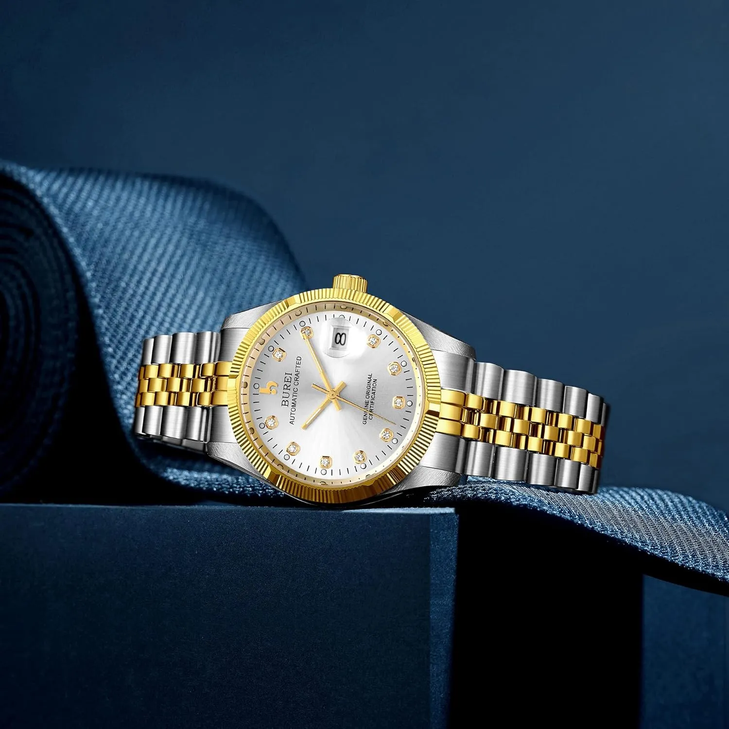Men laureate prioritize nominate Gifts for Men BUREI Men's Automatic Watches Luxury Stainless Steels Waterproof Watches for 