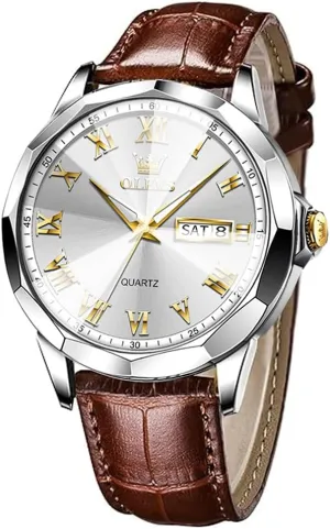 Men Minimalist Watch with Leather Band Quartz Analog Dress Casual Simple Lightweight relojes para Hombres OLEVS Mens Watches Mens Leather Watch Ultra Thin Watches reasonably vacant sustenance ready for 