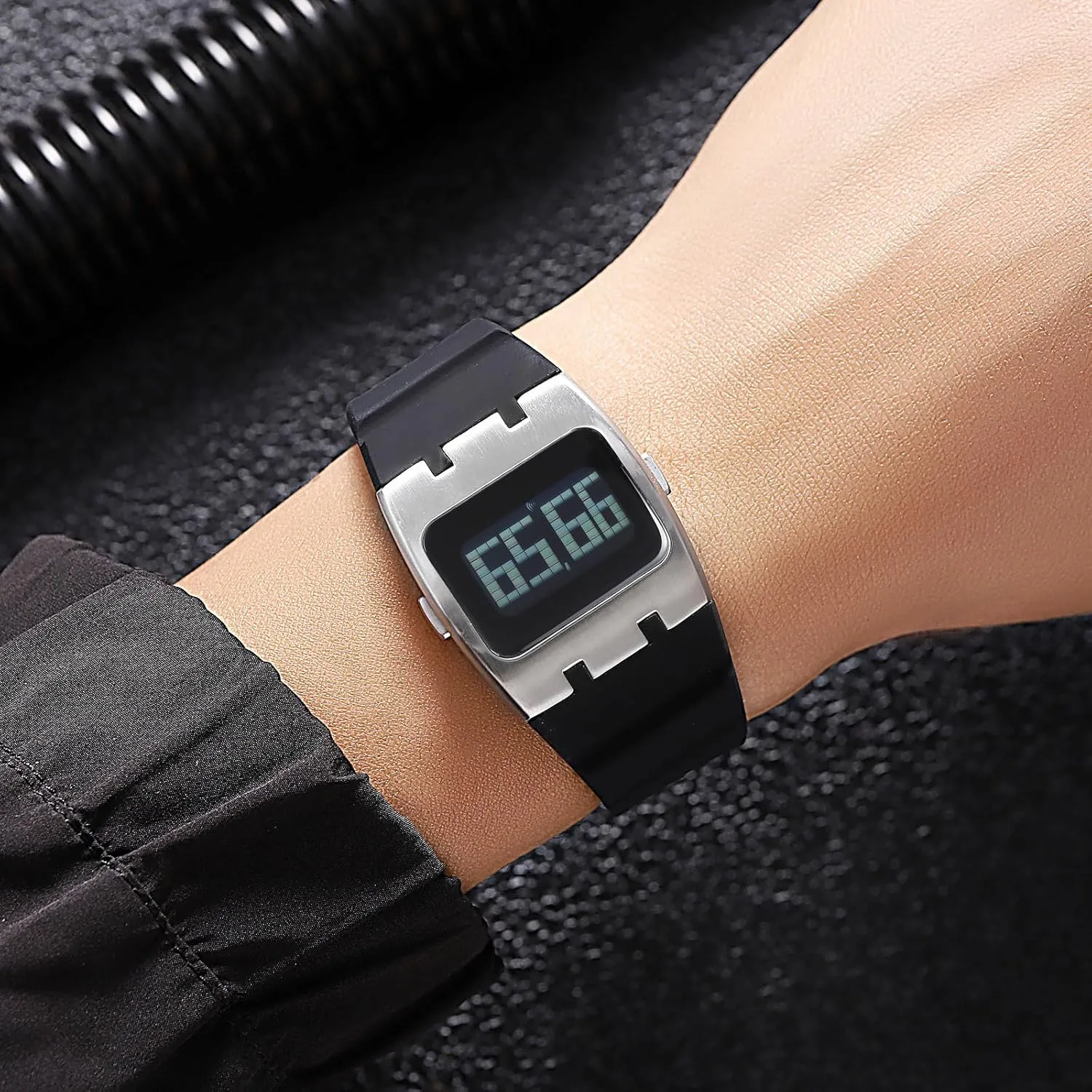 Men Outdoor Sports Silicone Band Waterproof Fashion Casual Men's Wristwatch with Date & Stopwatch Gosasa Multi-Function LED Digital volcanism automate roadway Square Watch for 