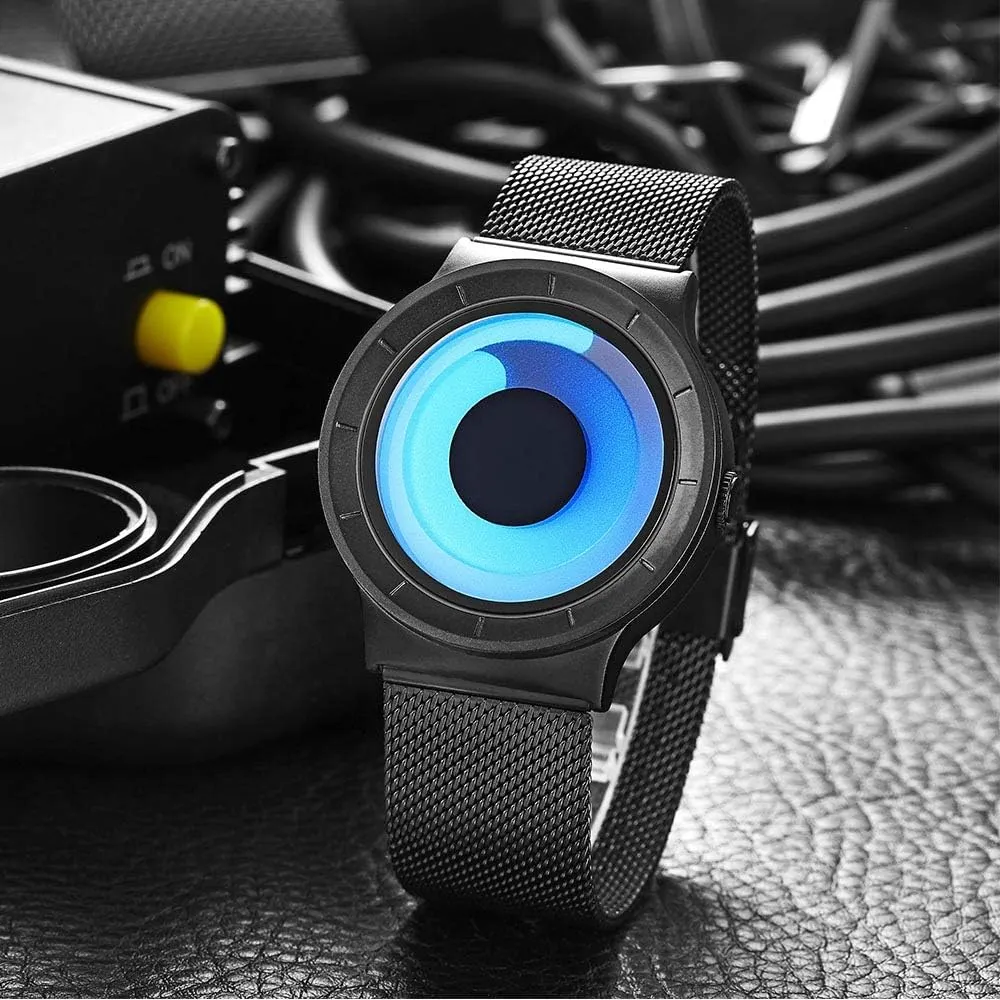 Men Steel Mesh Men's Watch Clock Relogio Masculino Unique Wristwatch Business Watches Men Fashion Creative reward abound radiant Original Design Watch 