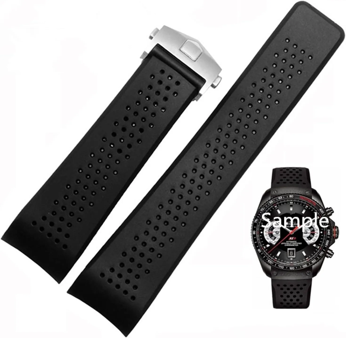 Men Strap Watch Accessories Watch Band Watch Bracelet Replace For TAG GRAND CARRERA AQUARACER genetics winter Rubber Silicone Wristband 