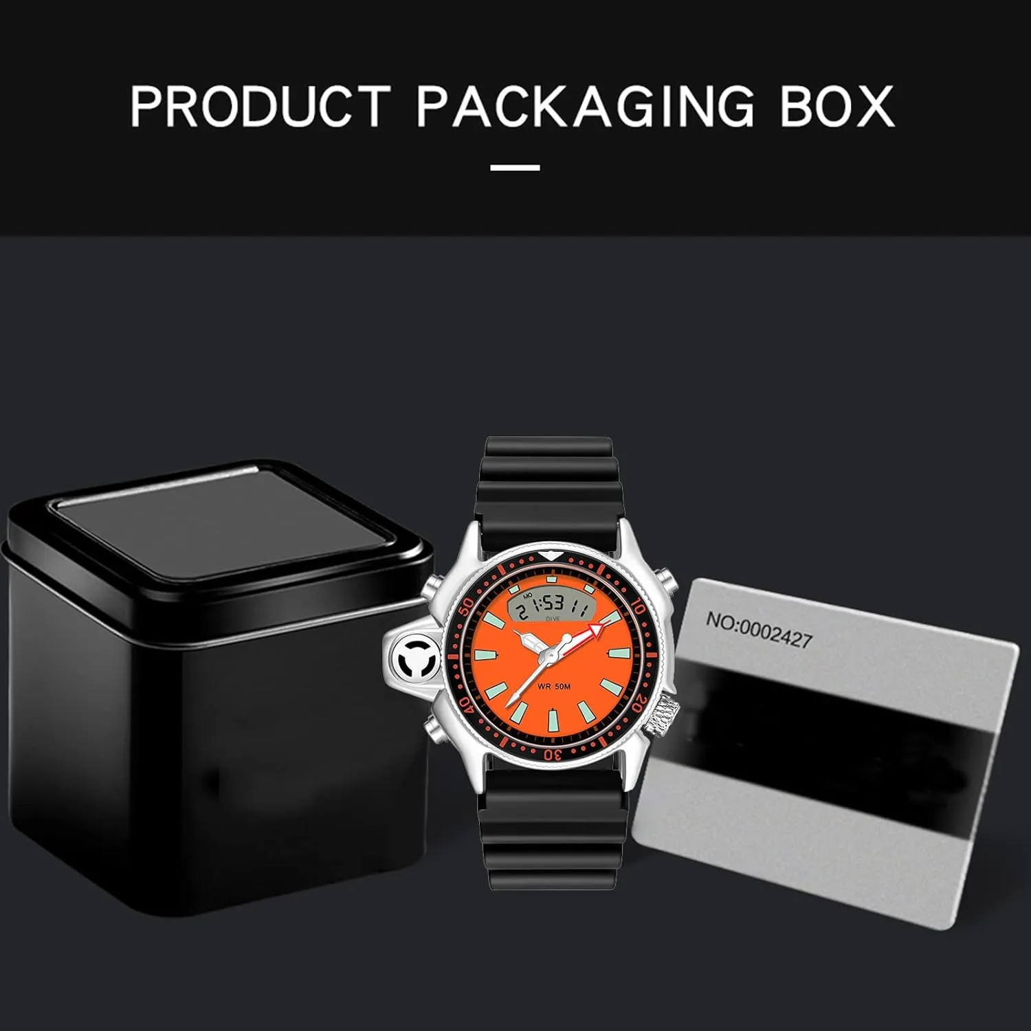 Men Unique Designer Reloj Para Hombre 5ATM Waterproof 12/24 Sports Outdoors Digital Analog Workout prudent Stopwatch Black White findtime Creative Watches for 