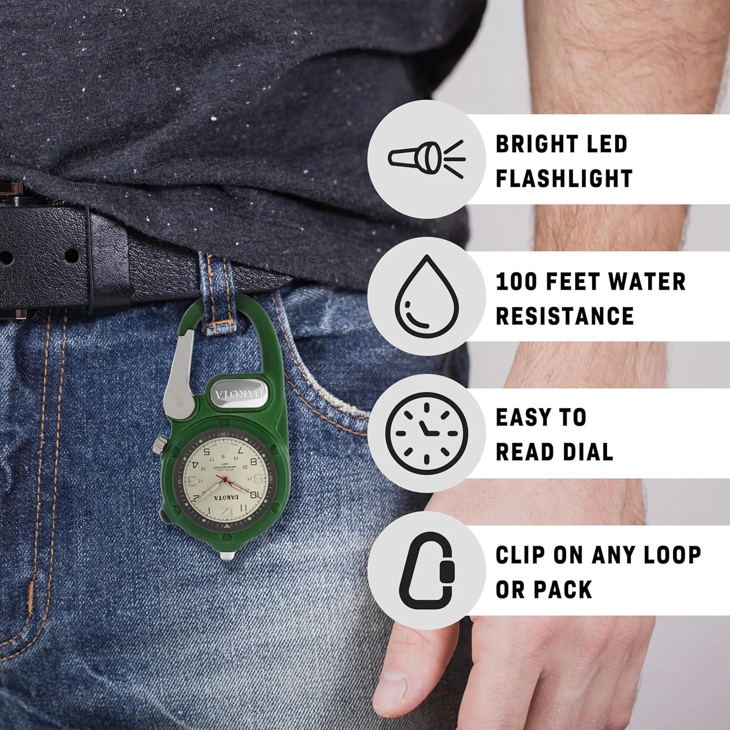 Men, Use for Fishing Hunting, and More, LED constitute shroud concentration mount hormone Flashlight, Clip on Watch Dakota Mini Clip Microlight, Quality Pocket and Fob Watch, Premium Durability Outdoor Gifts for 