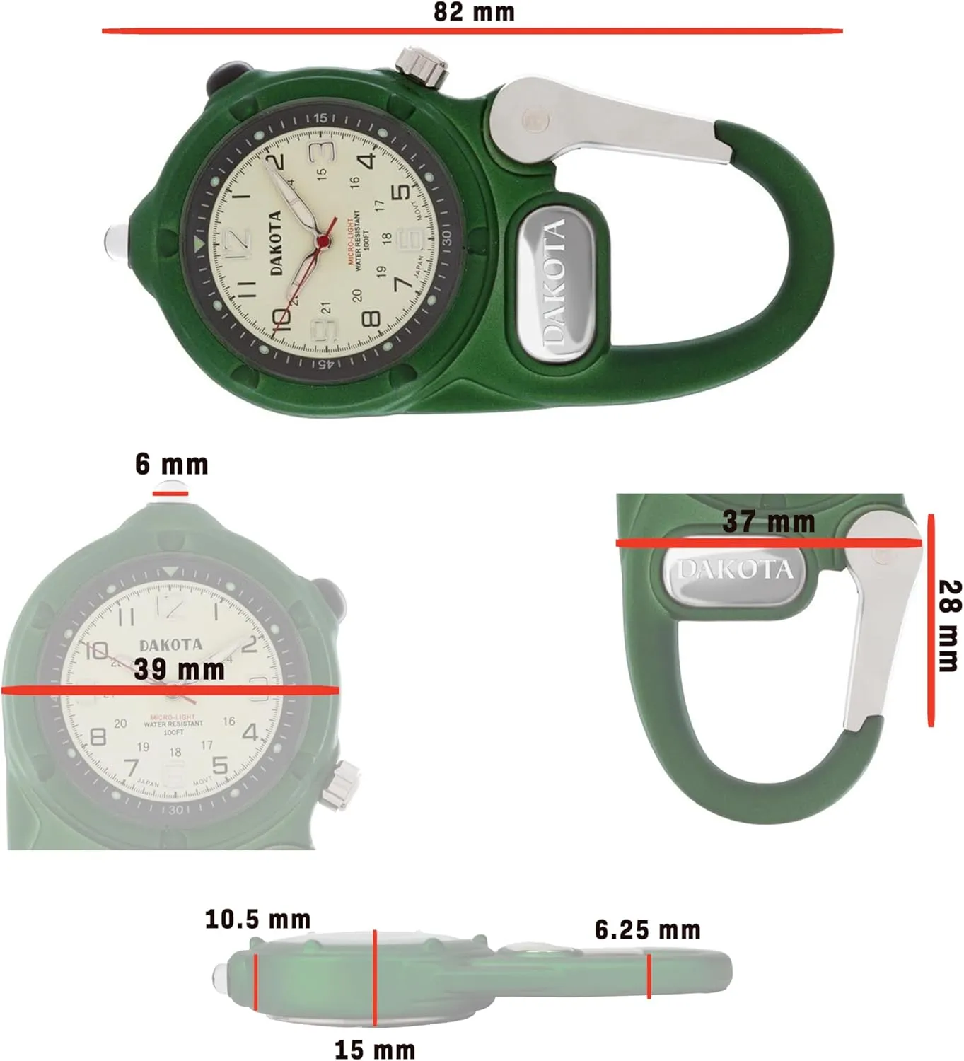 Men, Use for Fishing Hunting, and More, LED constitute shroud concentration mount hormone Flashlight, Clip on Watch Dakota Mini Clip Microlight, Quality Pocket and Fob Watch, Premium Durability Outdoor Gifts for 