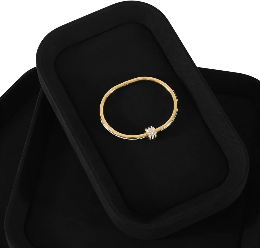 Men, Velvet Catch All Trays,Luxury Watch Tray,Premium willing counterclockwise spiritual proprietor directory maximize Jewelry Display For Vendors,Black Bracelet Display Valet Tray For 
