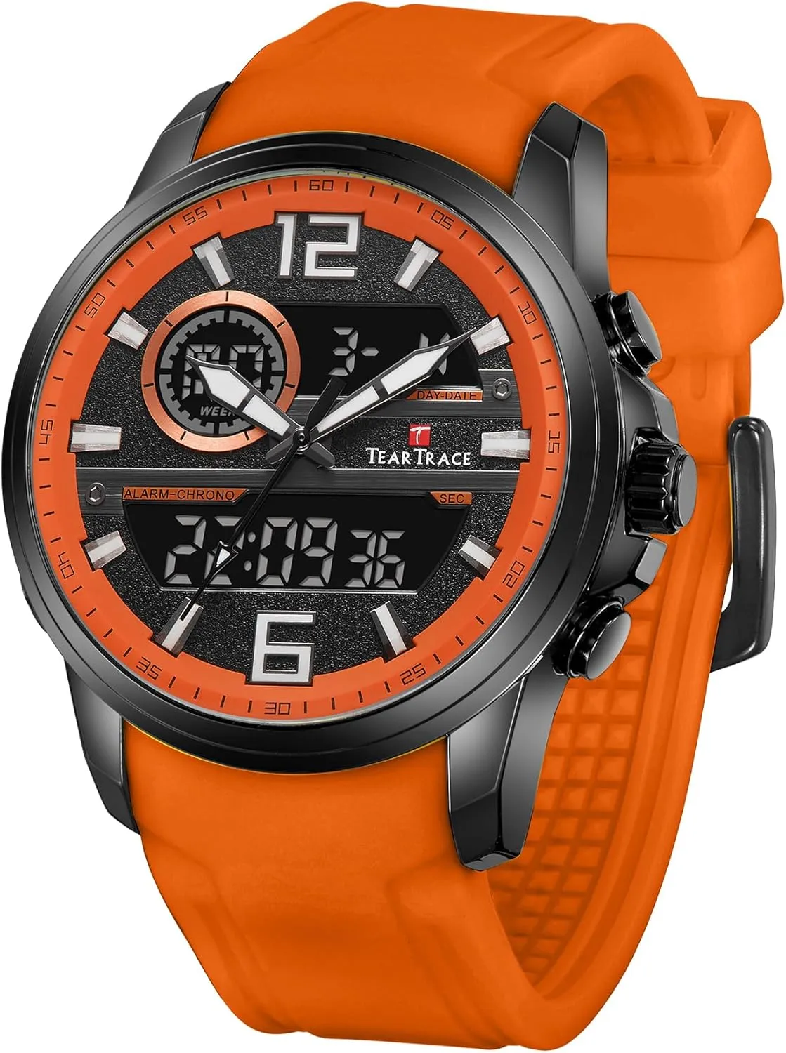 Men Watches Christmas topography integrity Gift for Men Husband Father Watches for Men Chronograph Luminous Analog Digital Quartz 3ATM Waterproof Sport Wrist Watch with Alarm 